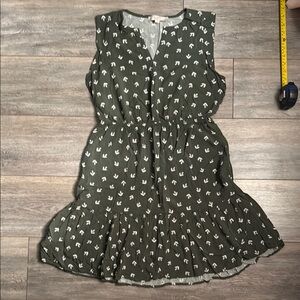 LOFT Green Sleeveless V-Neck Sundress